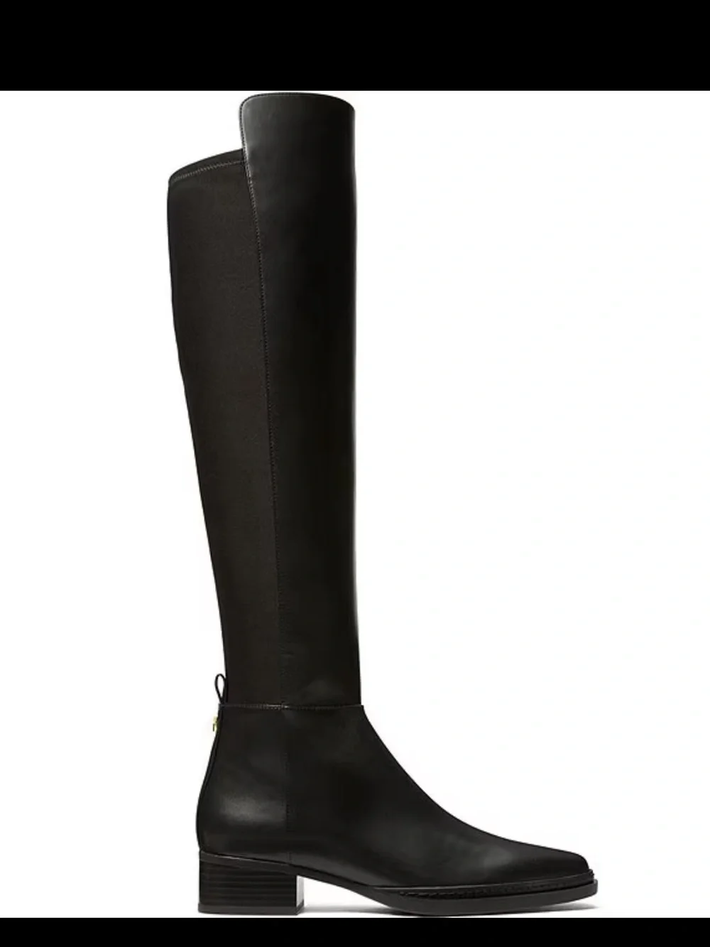 Michael Kors Lex Stretch Leather Knee High Boots Black Size 6M NWT